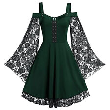 Halloween Women Renaissance Medieval Gothic Witch Costume Fancy Dress Cosplay