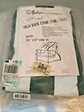 Suntyme High Back Outdoor Vinyl Chair Covers - 2 Pack - Heavy Duty - Reversible