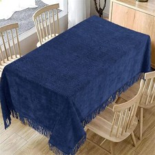 Large Cotton Chenille Table Covers Tablecloth Non Iron Dining Party Kitchen