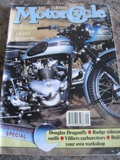 THE CLASSIC MOTOR CYCLE SEP 1992 TRIUMPH TROPHY DOUOGLAS DRAGONFLY RUDGE SIDECAR