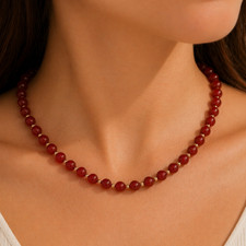 9ct Gold Carnelian Necklace