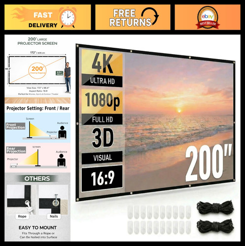 200 portable projector screen - portable,