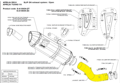 Akrapovic link pipe - akrapovic, titanium