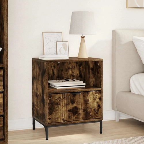 Bedside table smoked - oak, x