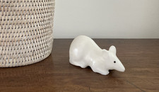 Vintage 11.5cm long White Rat/Mouse Marble Stone Figurine Sculpture  Hand Carved