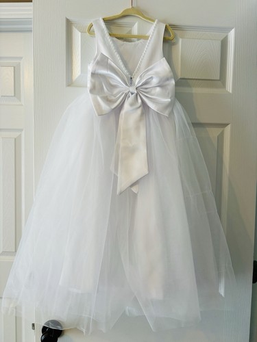 White flower girl dress - flower,