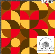 1970's Retro Vintage Abstract Pattern 100% Quality Cotton Poplin Fabric