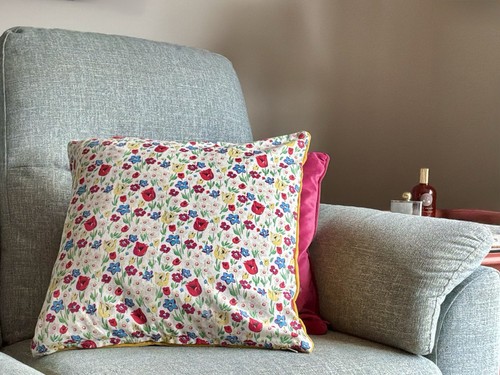 Tulips and daffodils cushion - tulips, daffodils-cushion