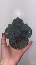 E. Hipkins & Co Dudley Inflexible Brass Safe Plaque Antique Original