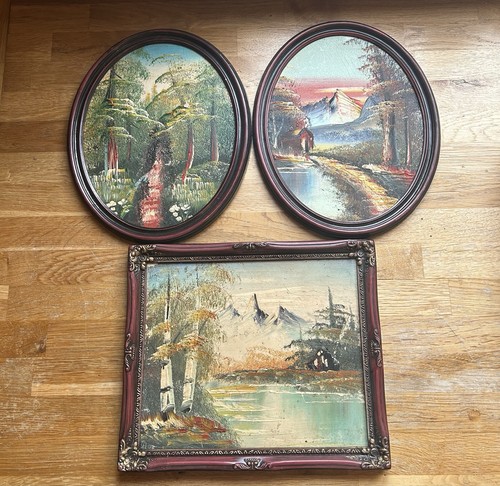 Set vintage mountain lake - 3,