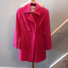 Women's NEXT Pink Wool Mix Winter Coat Jacket Size UK Size 6