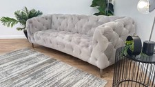 Sofology The Alchemist 3 Seater Fabric Sofa in Plush Silver