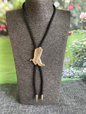 Gold and black tone lariat  necklace