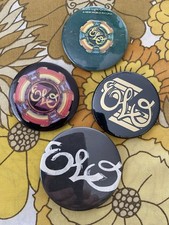 4 X 1970's ELO ELECTRIC LIGHT ORCHESTRA POP Rock Band 55mm Pin Badges Lot
