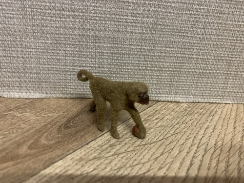 Flocked metal monkey - flocked, figure