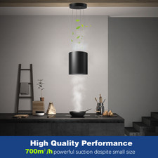 Island Cooker Hood with 700m³/h ,35cm Kitchen Extractor Fan with Remote Control