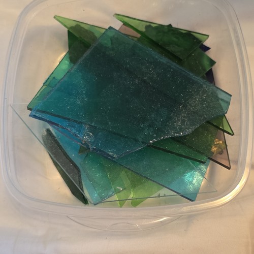 500g stained glass offcuts - glass,