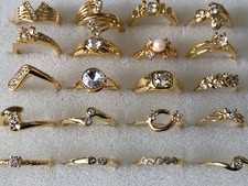 job lot costume jewellery bundle dress rings 20pc mixed size NEW as in photo's