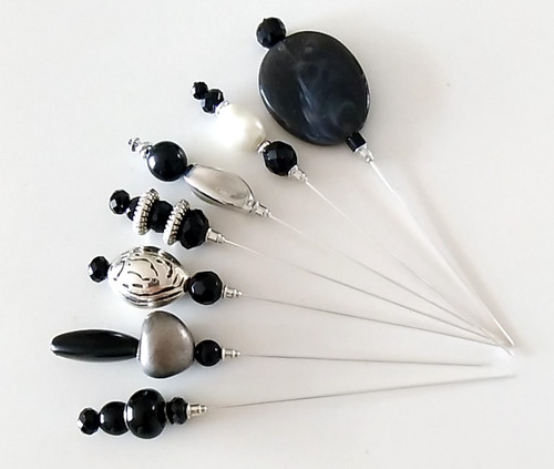 Vintage bead hat pins - vintage,