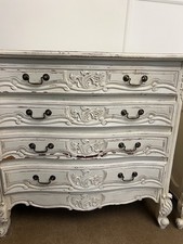 Tall French Style Shabby Chic 4 Drawer Chest Of Drawers