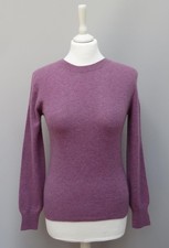 M & S Autograph 100% Cashmere Lilac Heather Pink Marl Crew Neck Jumper 6