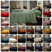 Teddy Bear Fleece Duvet Cover Quilt Soft Cosy Bedding Set & Pillowcases All size