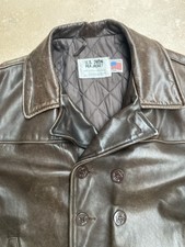 Schott Brown Leather Jacket Pea Coat 4XL / 54