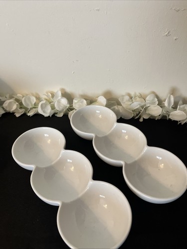 White ceramic snack dips - ceramic, snack/dips