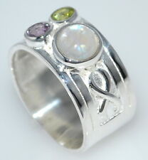 3 Multi Gem Birthstone Rings 925 Sterling Silver Ring All Sizes 5½  L to 12½ 