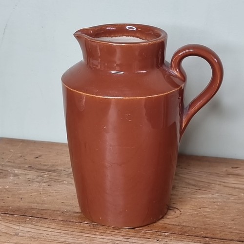Antique tan stonewear jug - stonewear,