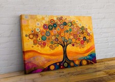 Tree of Life Colourful Abstract Canvas Wall Art Picture Print Gustav Klimt Style