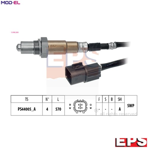 Lambda sensor 998 260 for - sensor, 1.998.260