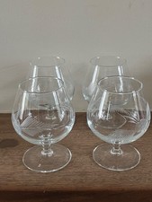 4 x Vintage Etched Brandy