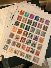 APPROX. 300 WORLD STAMPS ON OLD ALBUM PAGES UNSORTED/CHECKED (SA1)7