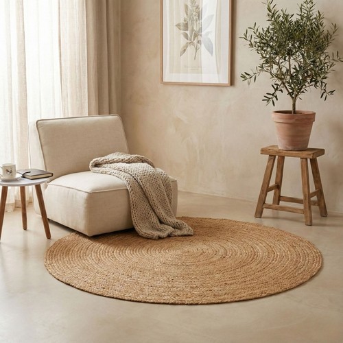 Round rug 100 natural jute - 100%,