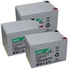 3 x Lucas LSLA12-12 12v 12ah Batteries for POWABYKE RECHARGEABLE