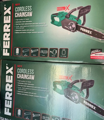 Ferrex 40v cordless chainsaw - 40v,