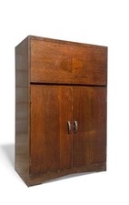 ANTIQUE OAK DESK CABINET ART