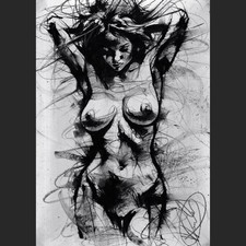 Female nude ORIGINAL charcoal