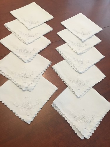 Vintage white irish linen - 10,