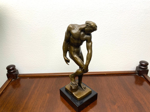 Bronze sculpture male nude - , on