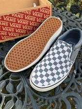Vans Asher Trainers Slip On Size Uk 8 EUR 42 Men’s Women’s Grey Check Some Fade