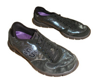 Ladies black/silver Skechers trainers size 5 (38 EU)