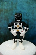 Power Rangers Black inspired edible figurine cake topper 