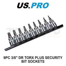 US PRO Tools 9pc 3/8" Dr Torx