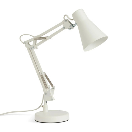 White swing arm desk lamp - desk,