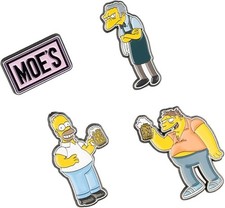 OFFICIAL SIMPSONS SET OF 4 ENAMEL PIN BADGES - BRAND NEW