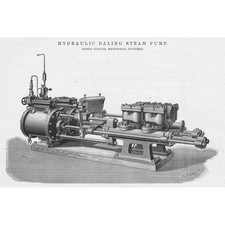 TANGYES of Birmingham Hydraulic Baling Steam Pump Antique Print 1888