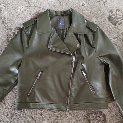 Women green leather look - green,
