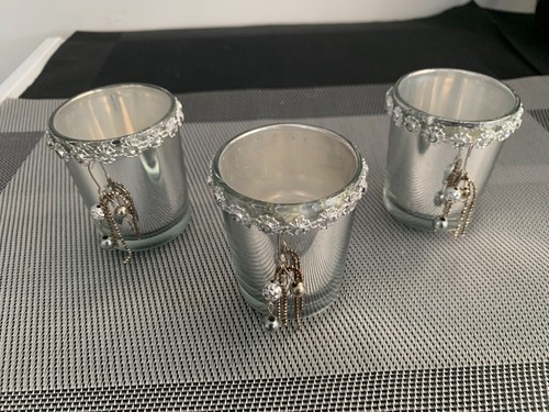 Set silver mercury glass - 3,